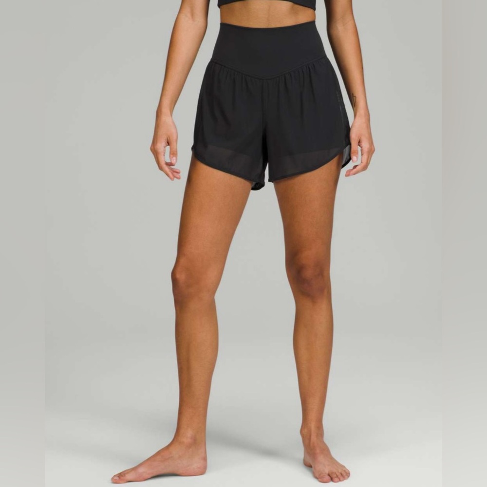 Lululemon Nulu and Mesh High-Rise Yoga Short 3.5" - Black - Size 6